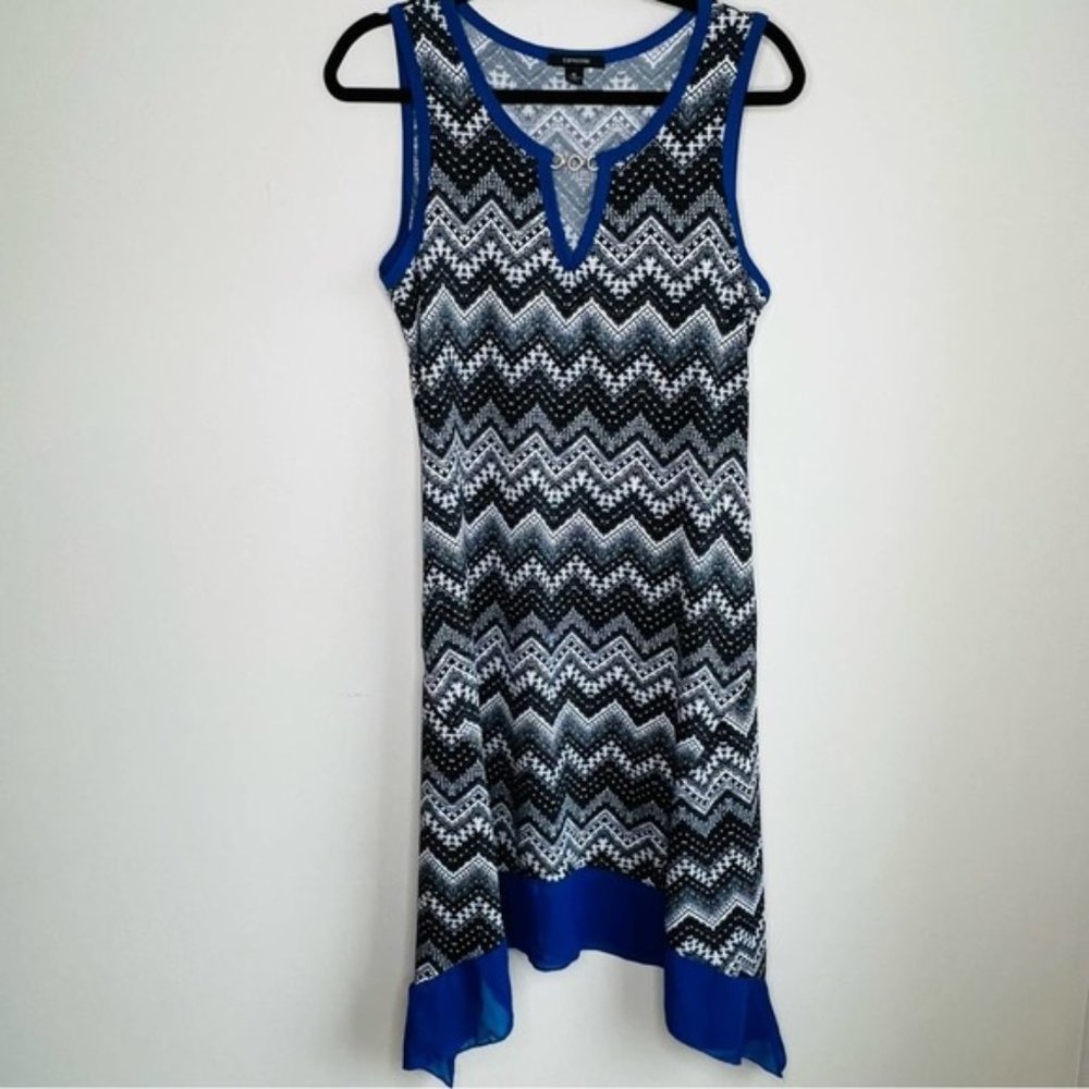 Espresso V Neck Sleeveless Slip On Midi Dress M Medium Handkerchief